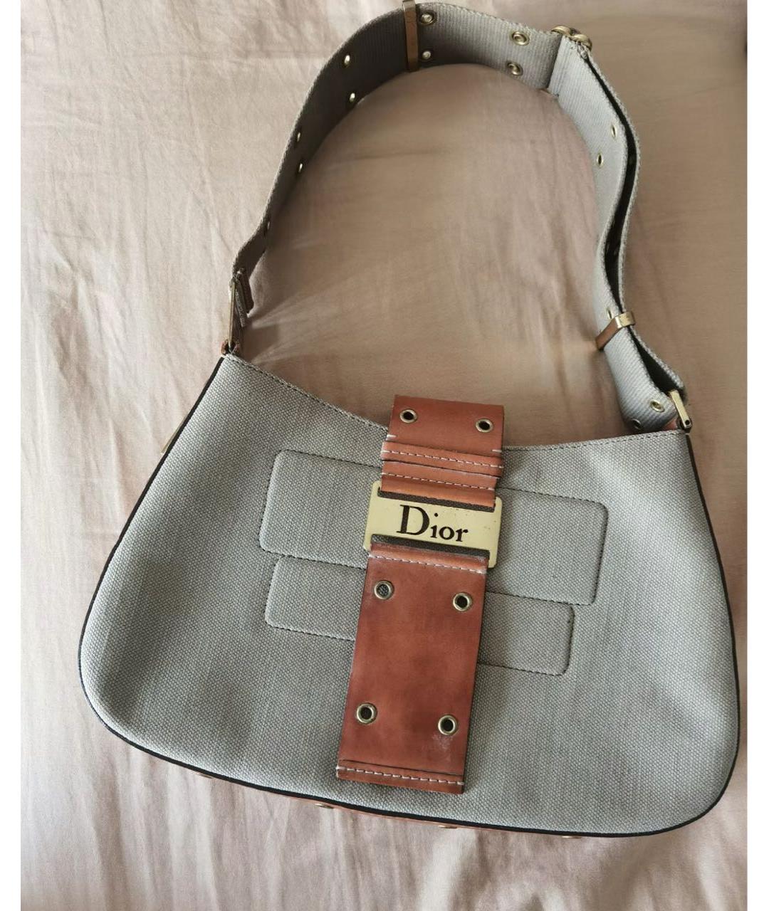 CHRISTIAN DIOR Хаки жаккардовая сумка через плечо, фото 7