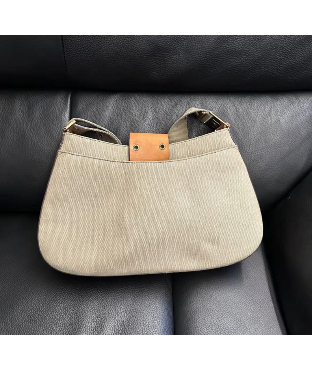 CHRISTIAN DIOR Хаки жаккардовая сумка через плечо, фото 3