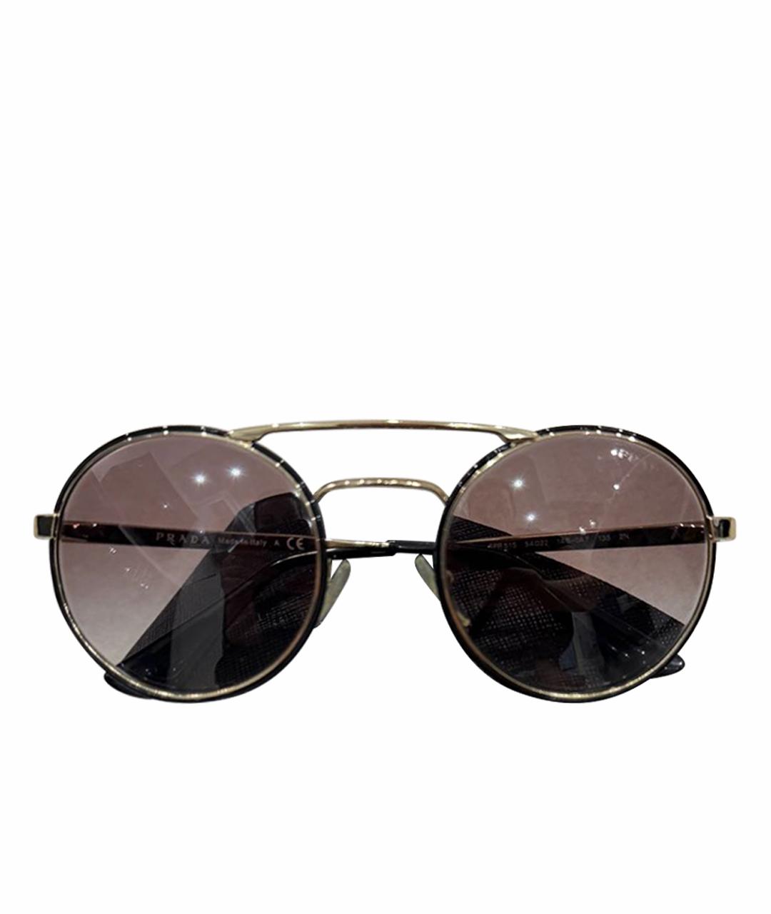 PRADA Антрацитовые металлические солнцезащитные очки, фото 1