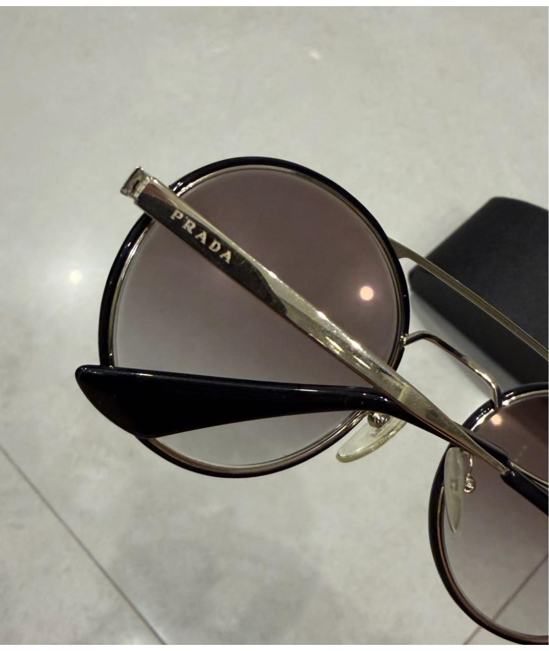 PRADA Антрацитовые металлические солнцезащитные очки, фото 2