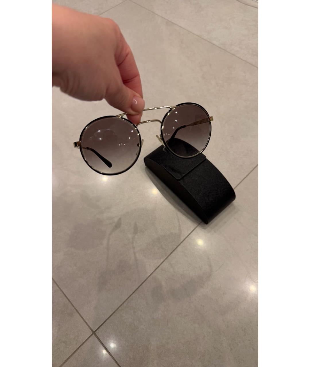 PRADA Антрацитовые металлические солнцезащитные очки, фото 5