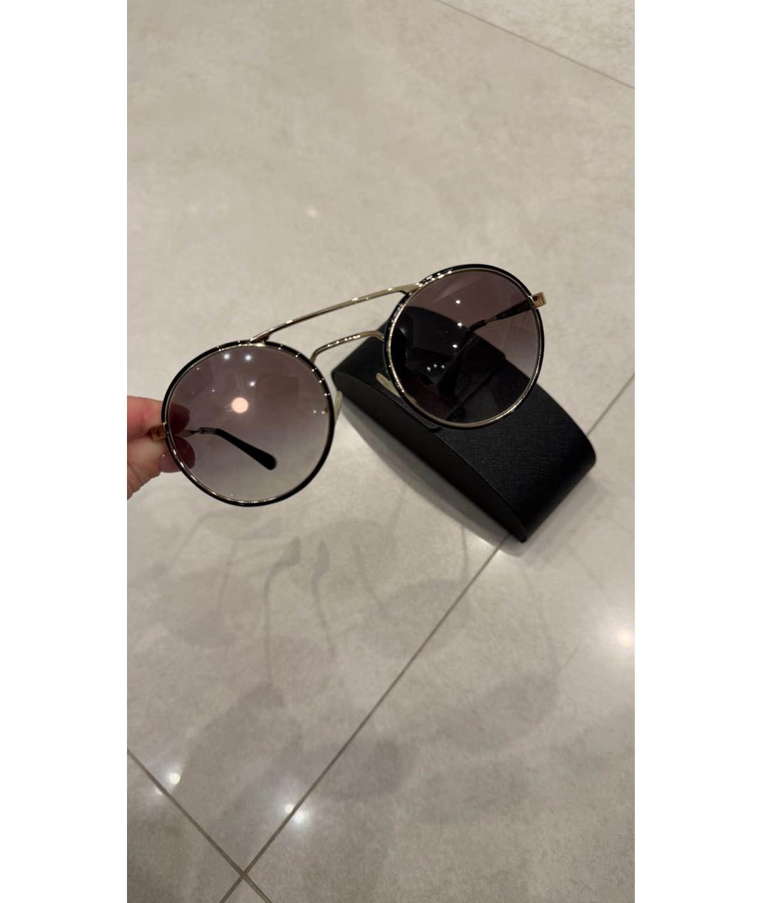 PRADA Антрацитовые металлические солнцезащитные очки, фото 7