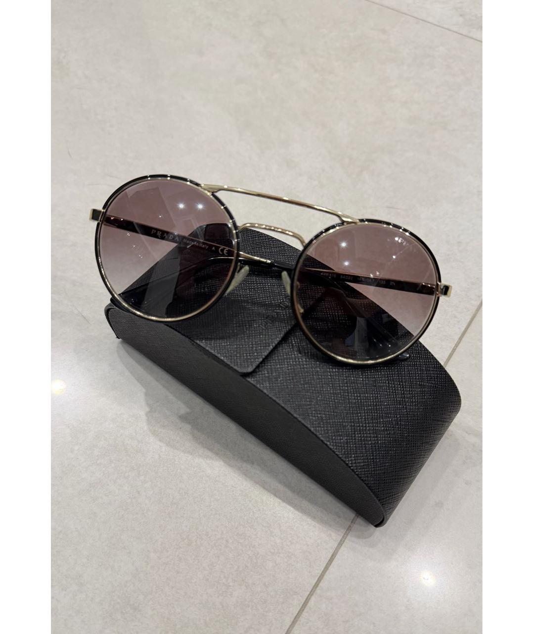 PRADA Антрацитовые металлические солнцезащитные очки, фото 9