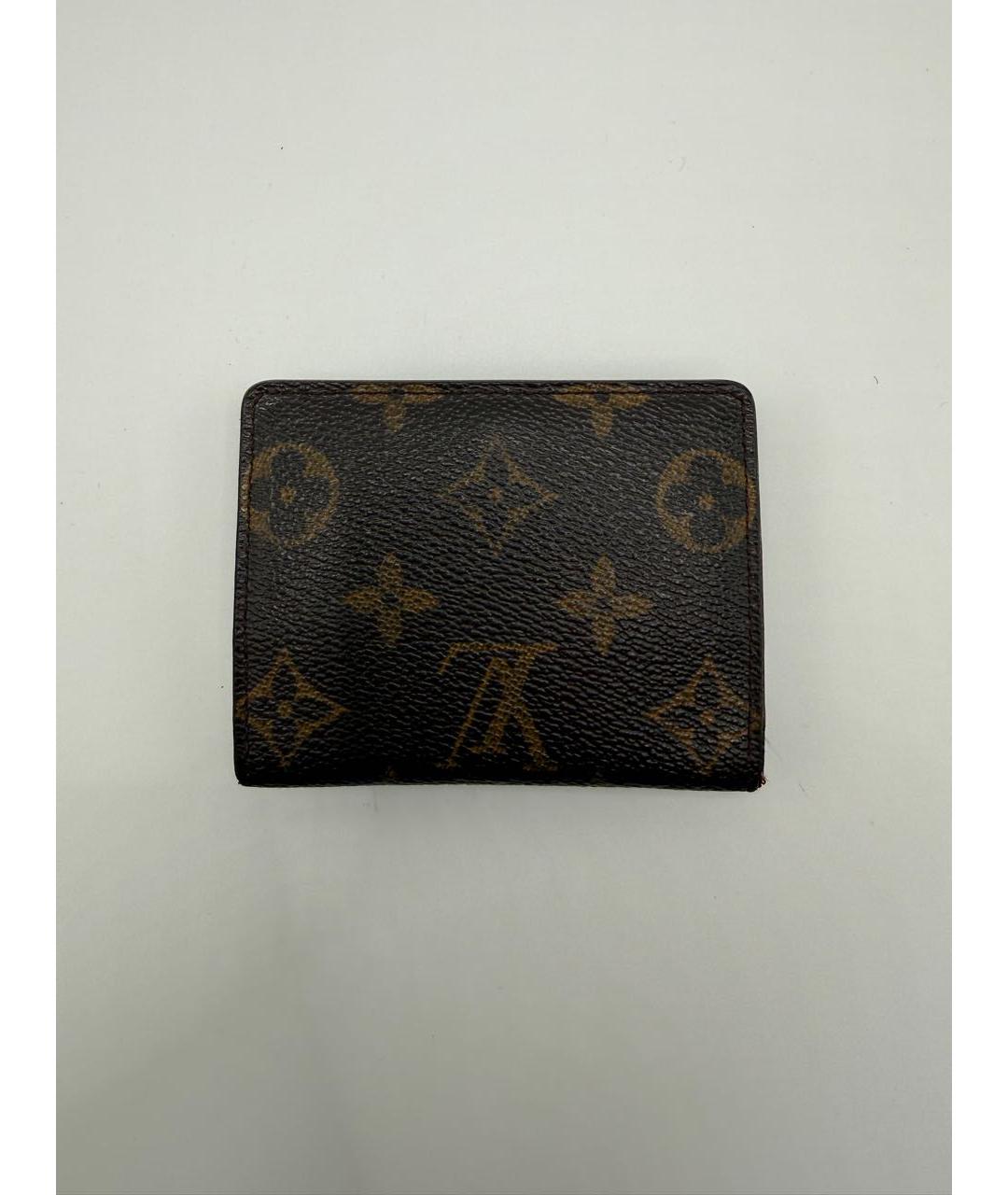 LOUIS VUITTON Коричневый кожаный кошелек, фото 2