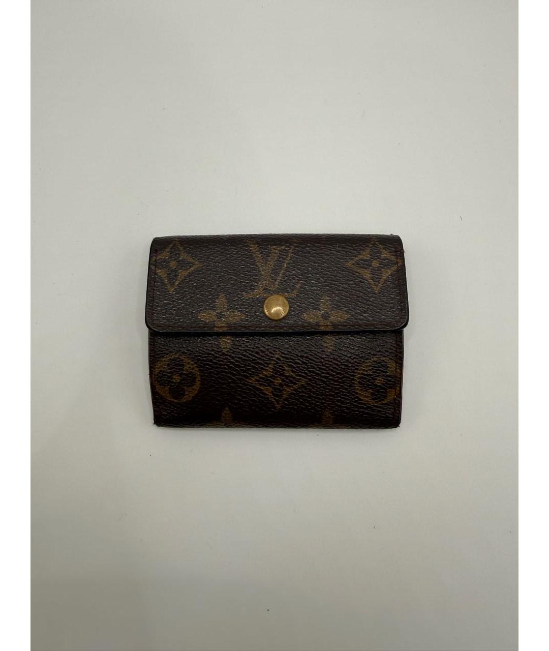 LOUIS VUITTON Коричневый кожаный кошелек, фото 8