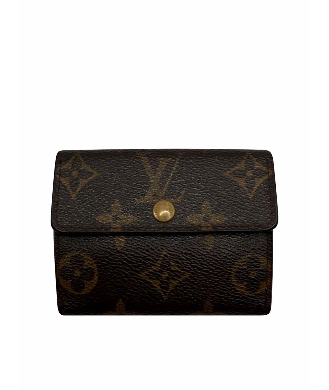 LOUIS VUITTON Коричневый кожаный кошелек, фото 1