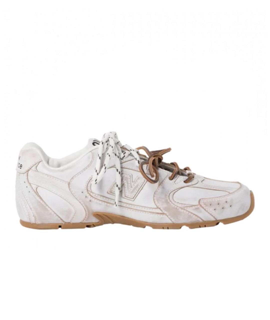 MIU MIU Белые кожаные кроссовки, фото 4