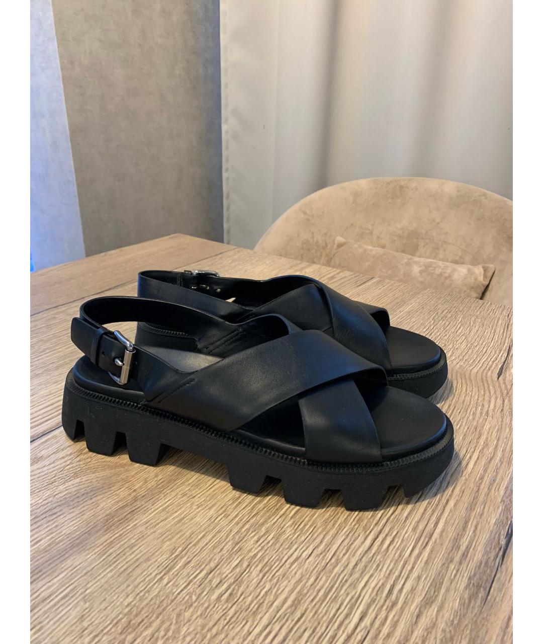 PRADA Черные кожаные сандалии, фото 9