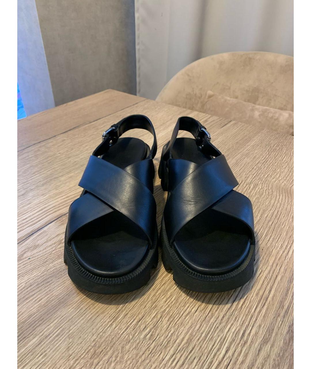 PRADA Черные кожаные сандалии, фото 3