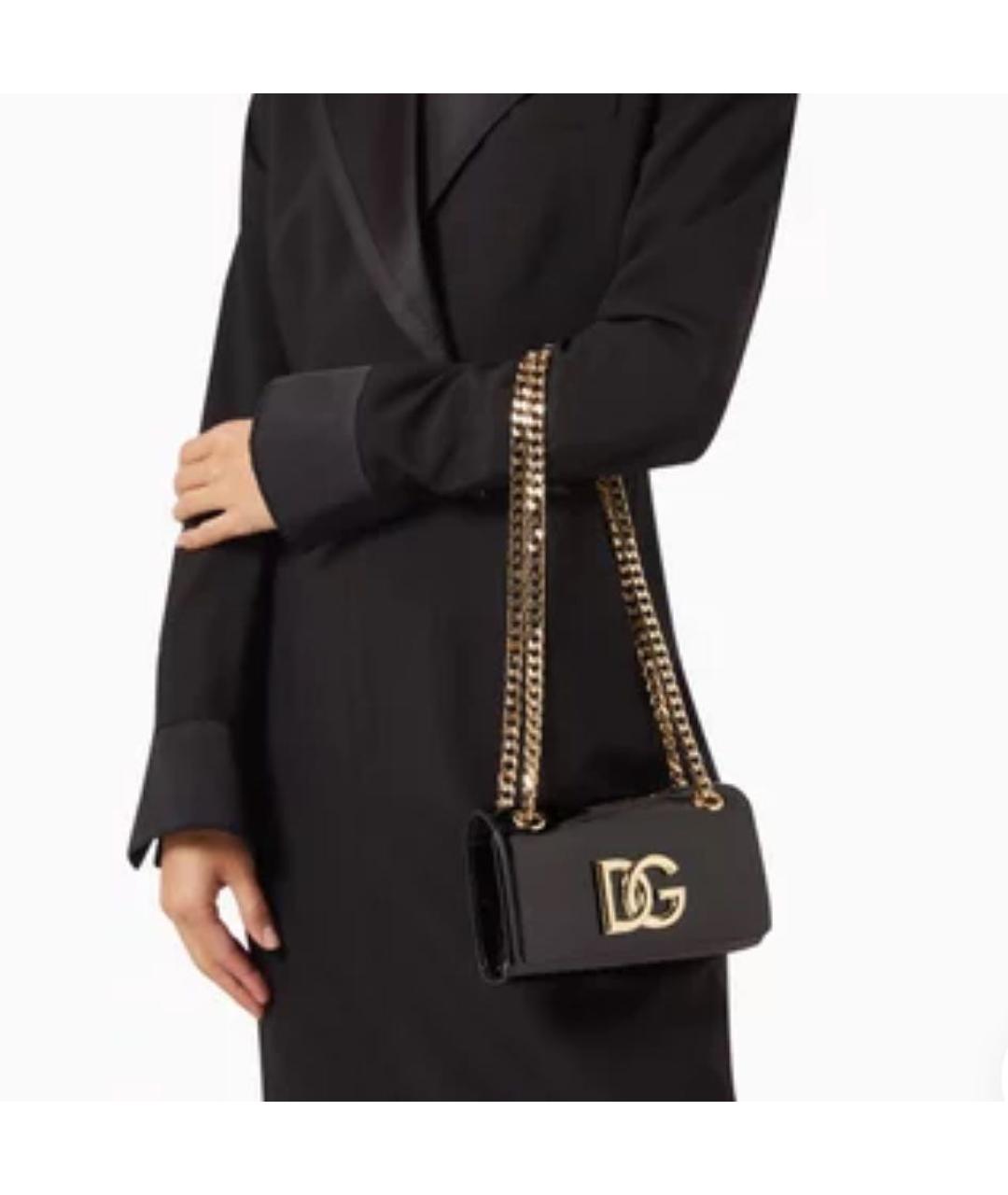DOLCE&GABBANA Черная сумка через плечо из лакированной кожи, фото 4