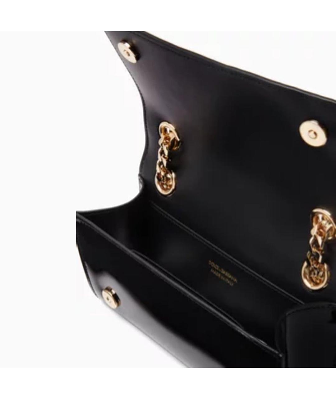 DOLCE&GABBANA Черная сумка через плечо из лакированной кожи, фото 3