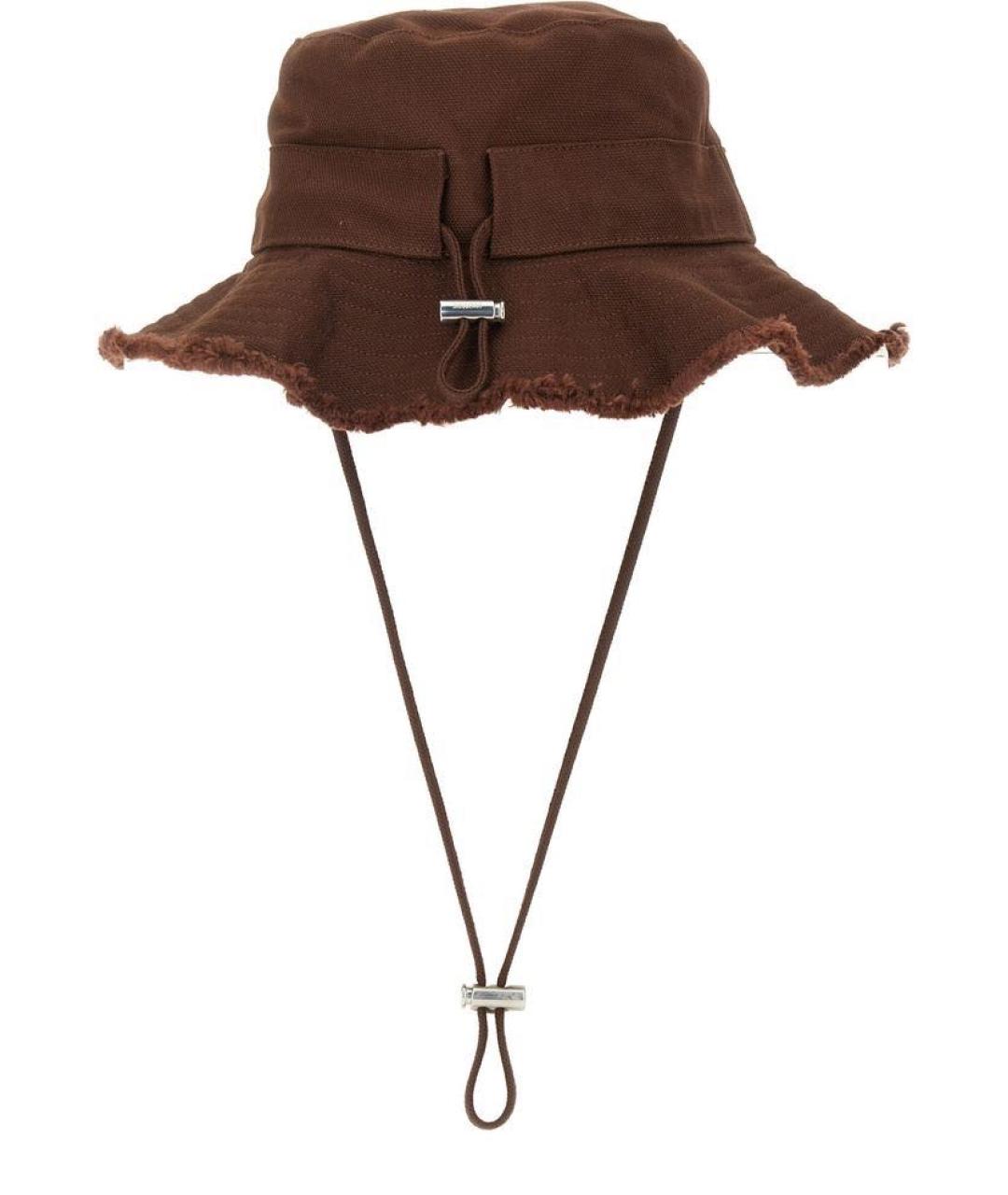 JACQUEMUS Коричневая хлопковая панама, фото 2