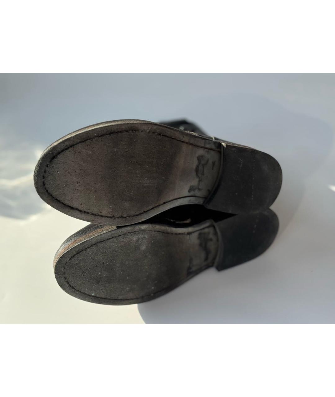 ANN DEMEULEMEESTER Черные кожаные полусапоги, фото 6