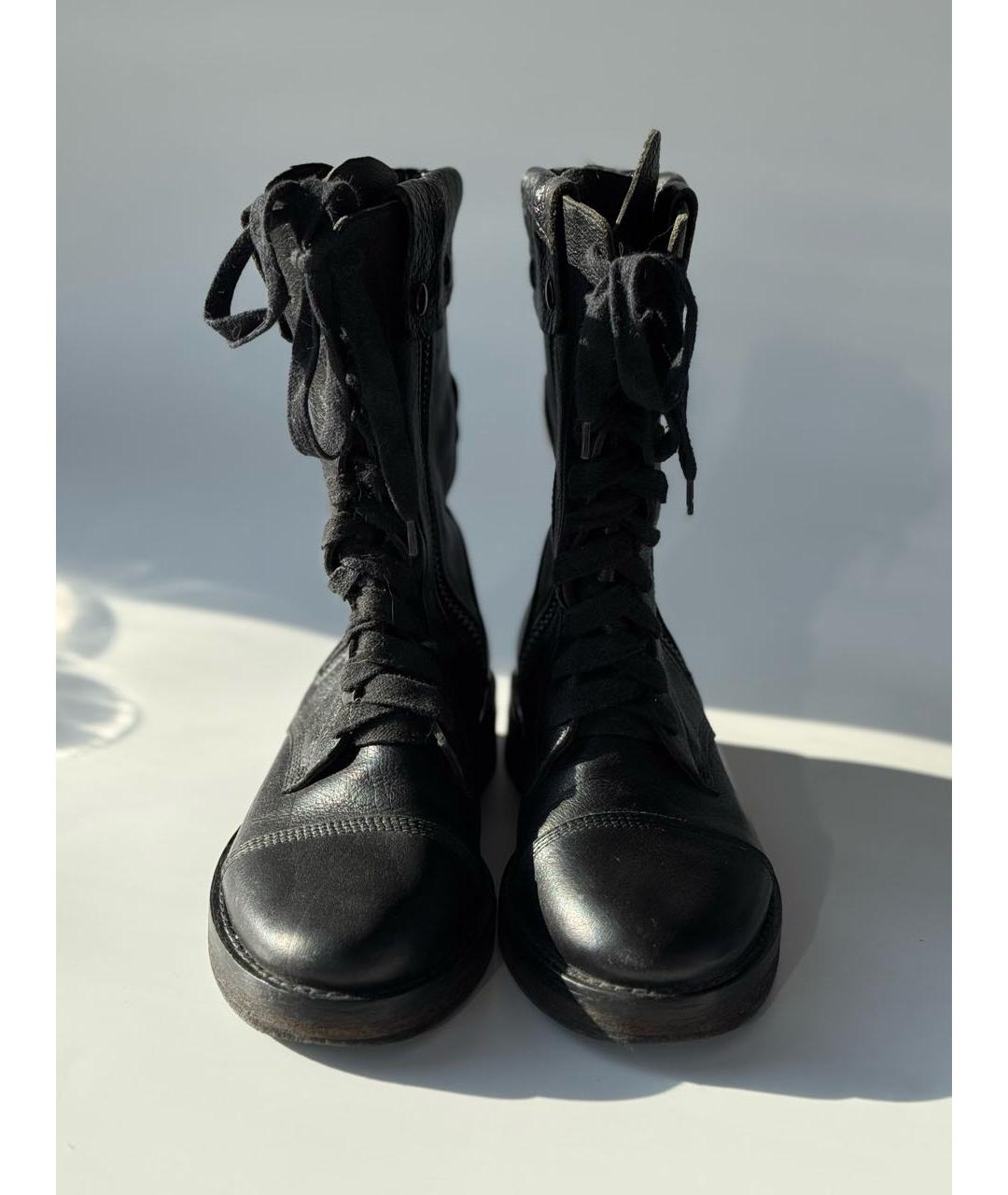 ANN DEMEULEMEESTER Черные кожаные полусапоги, фото 4