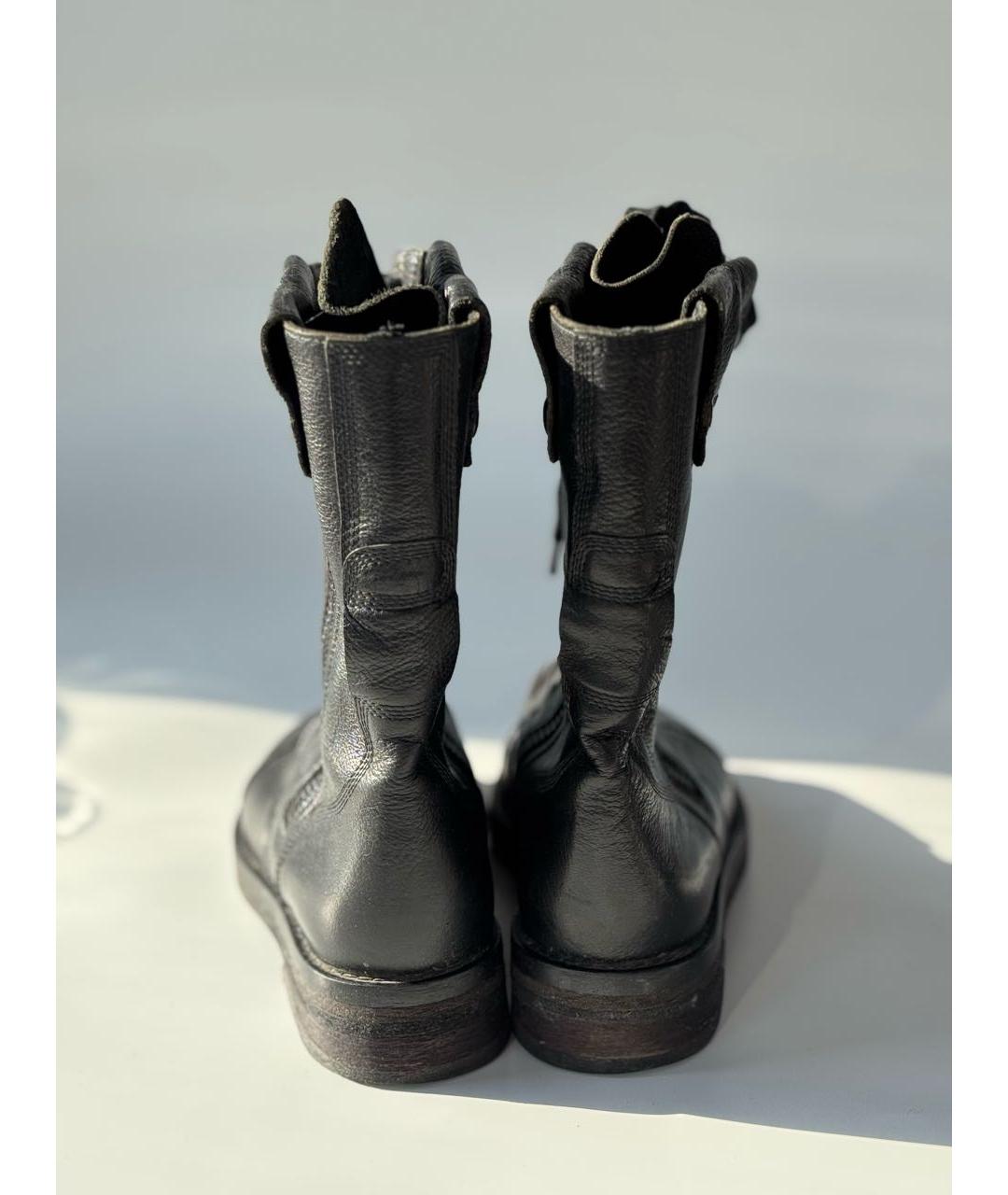 ANN DEMEULEMEESTER Черные кожаные полусапоги, фото 5