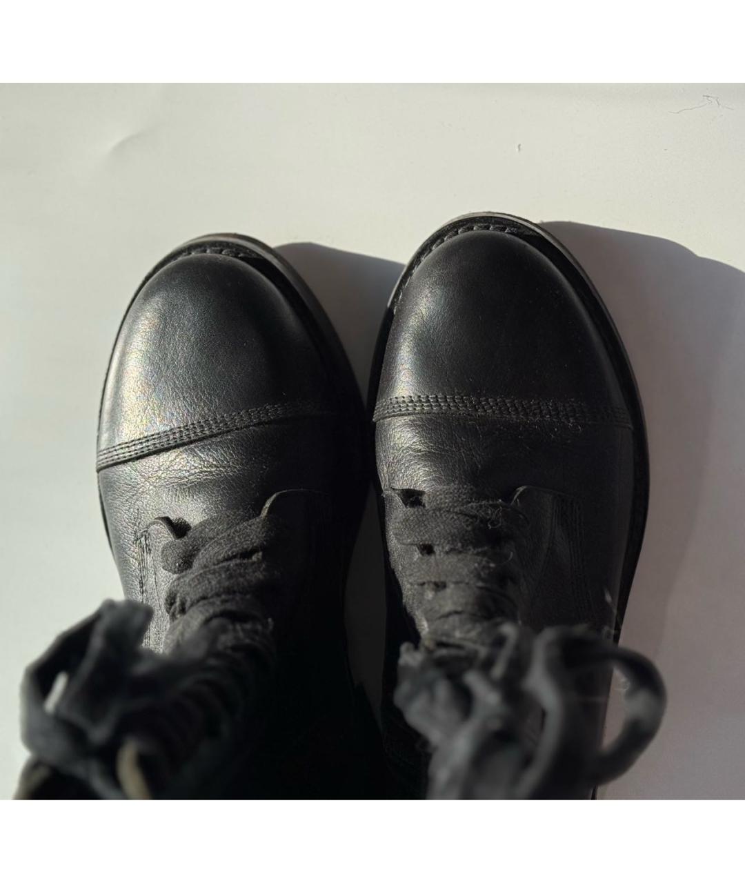 ANN DEMEULEMEESTER Черные кожаные полусапоги, фото 7