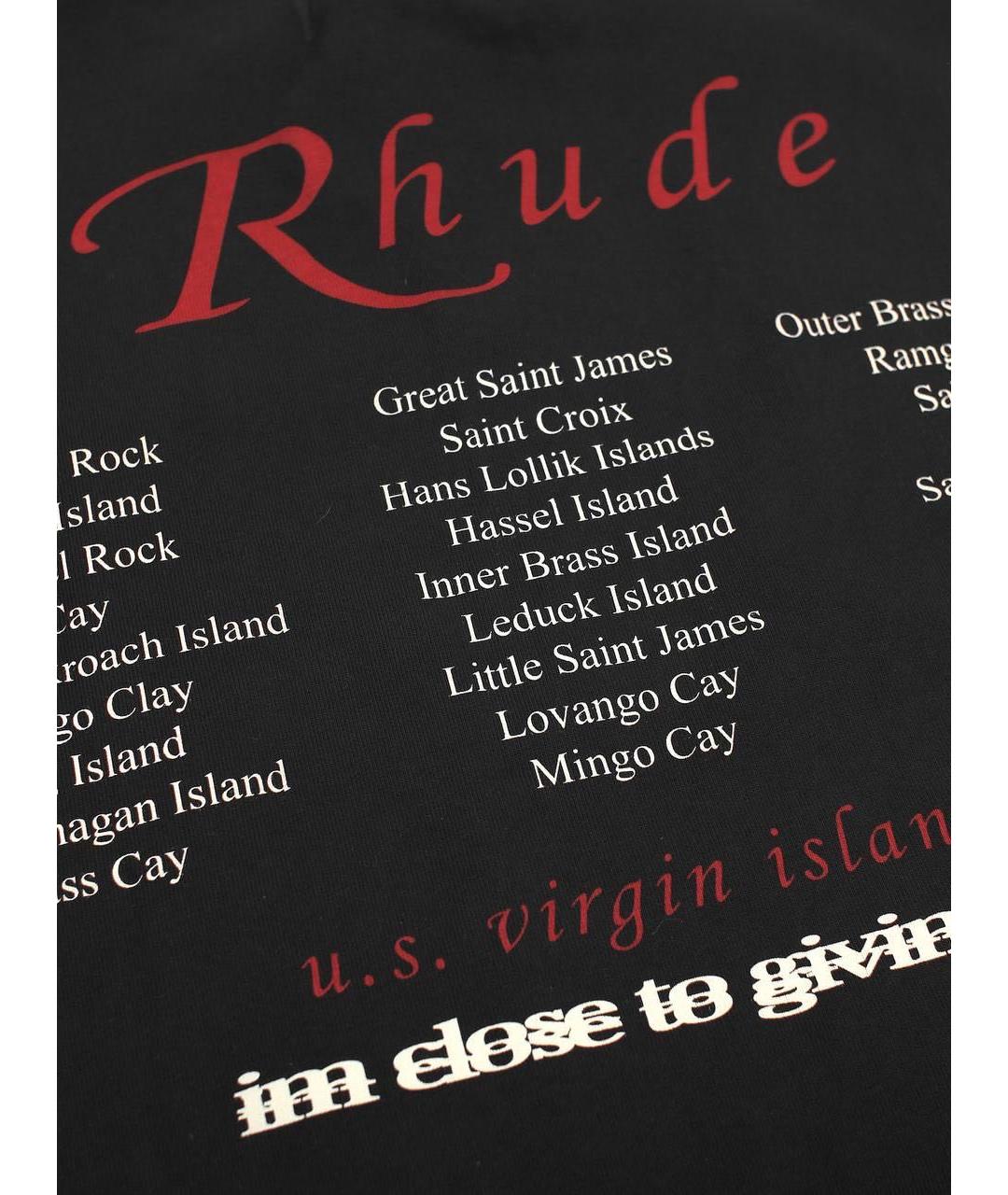 RHUDE Черная хлопковая футболка, фото 7