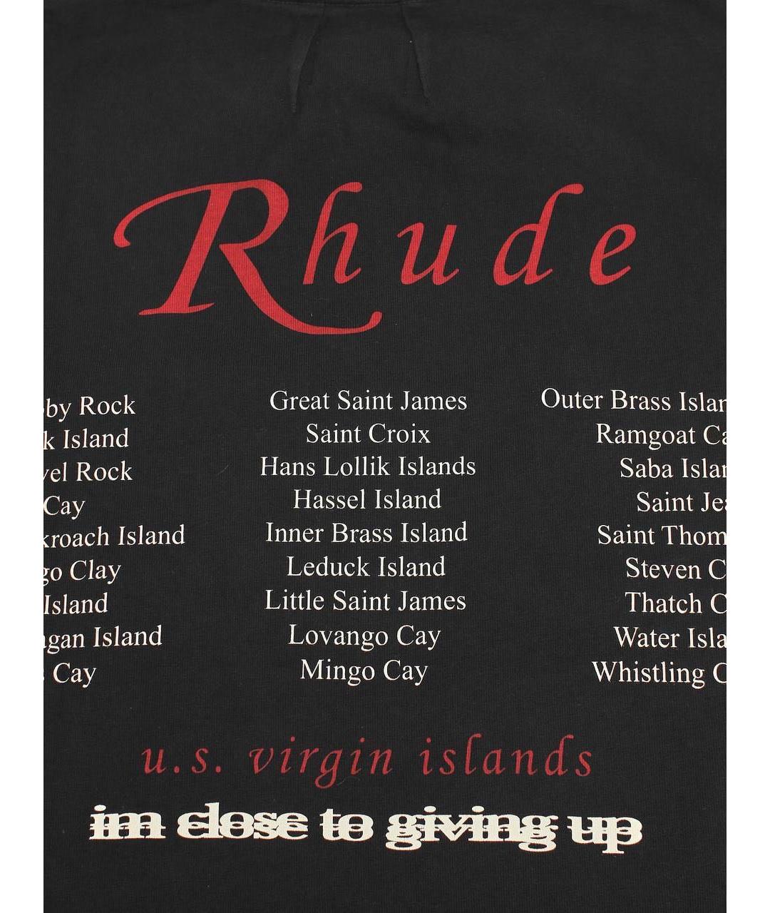 RHUDE Черная хлопковая футболка, фото 5