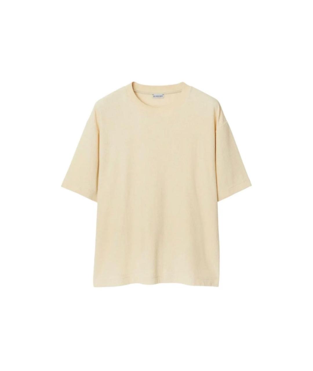 BURBERRY Бежевая хлопковая футболка, фото 7