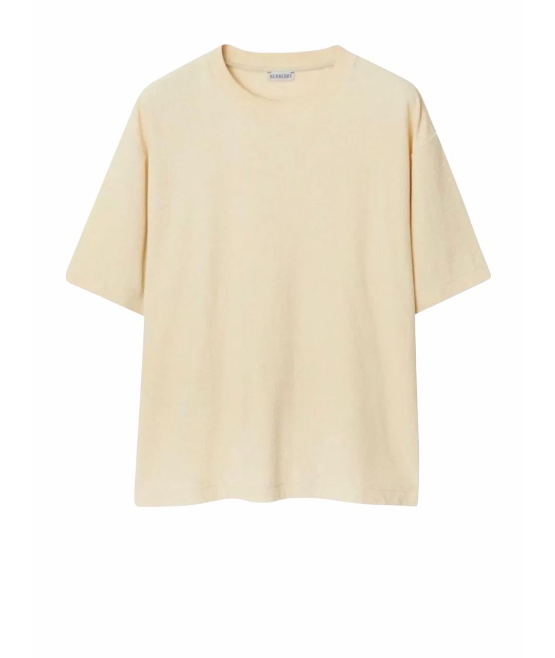 BURBERRY Бежевая хлопковая футболка, фото 1