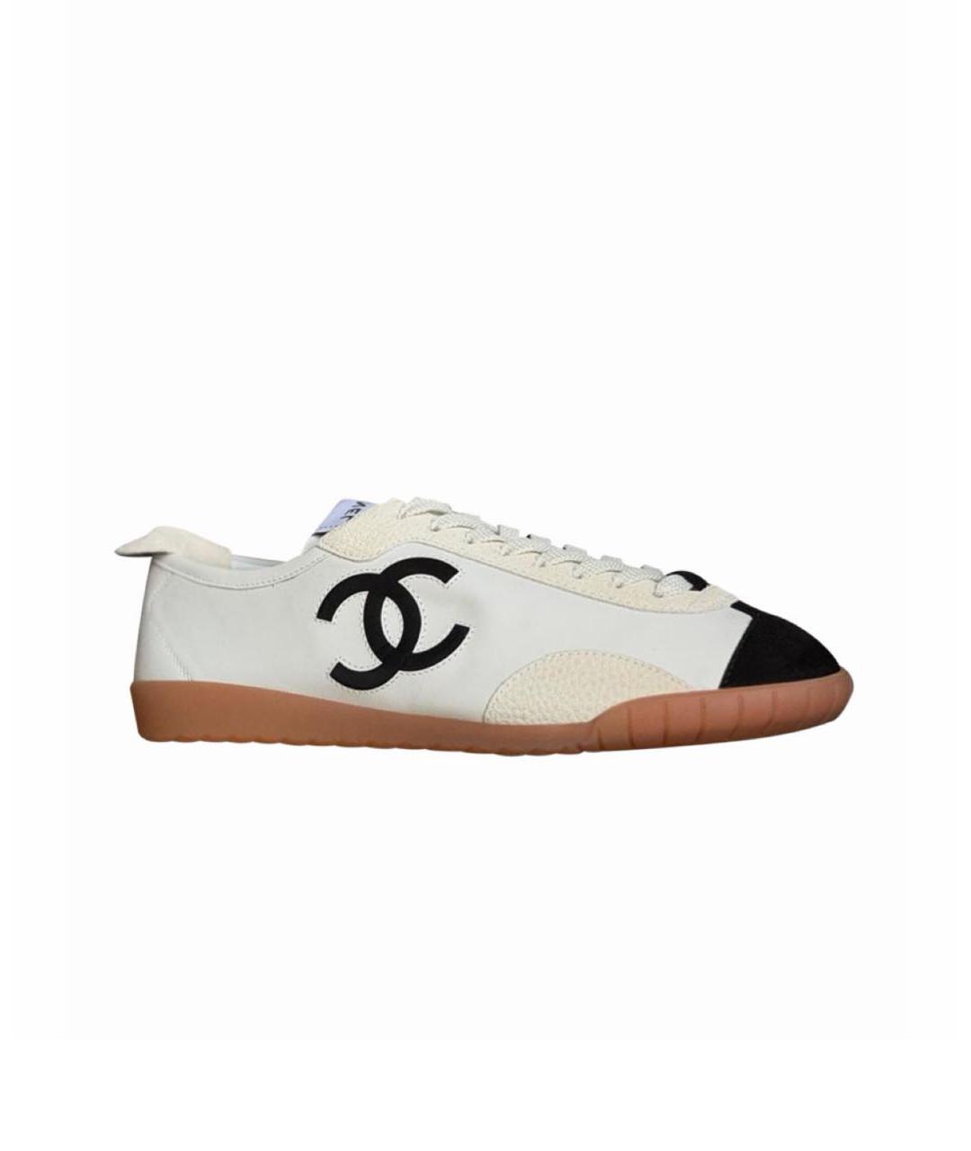 CHANEL Белые кожаные кеды, фото 5