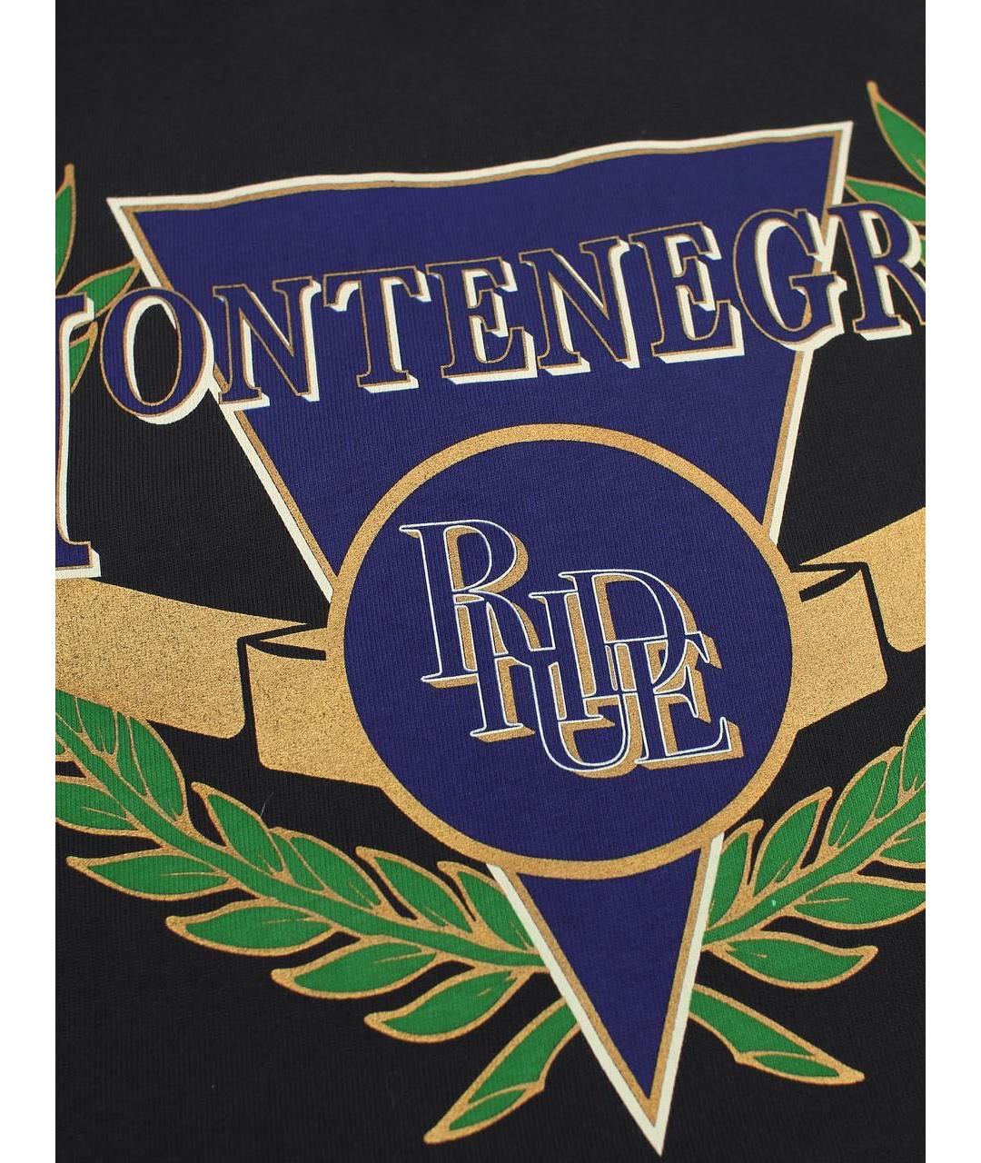 RHUDE Черная хлопковая футболка, фото 5