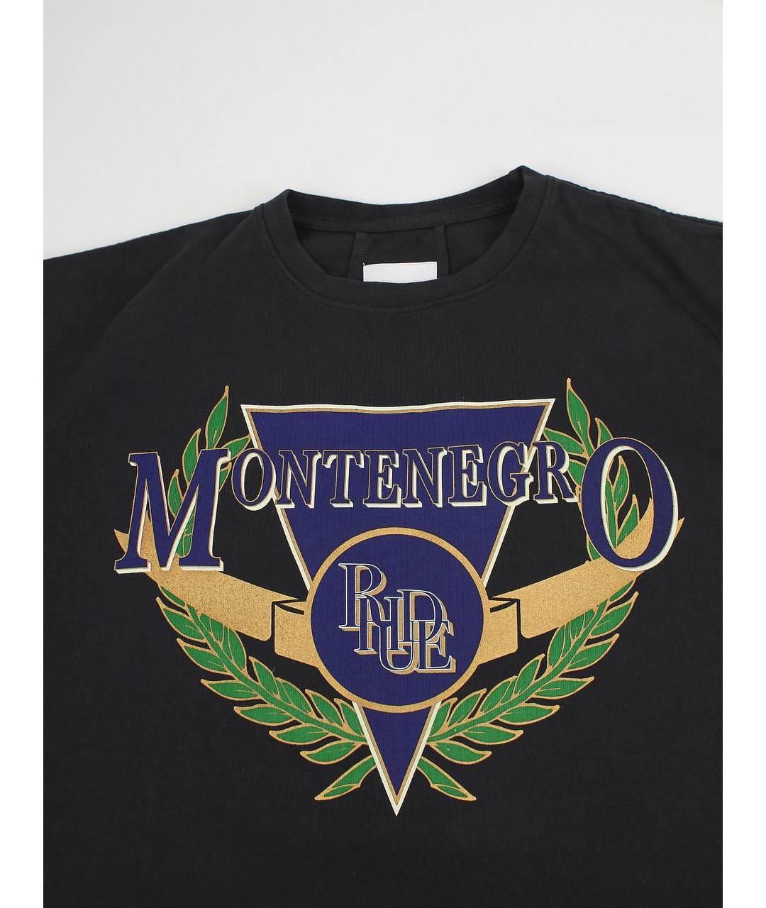 RHUDE Черная хлопковая футболка, фото 3