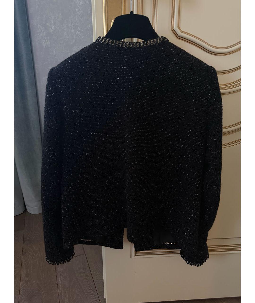 CHANEL Черный твидовый жакет/пиджак, фото 2