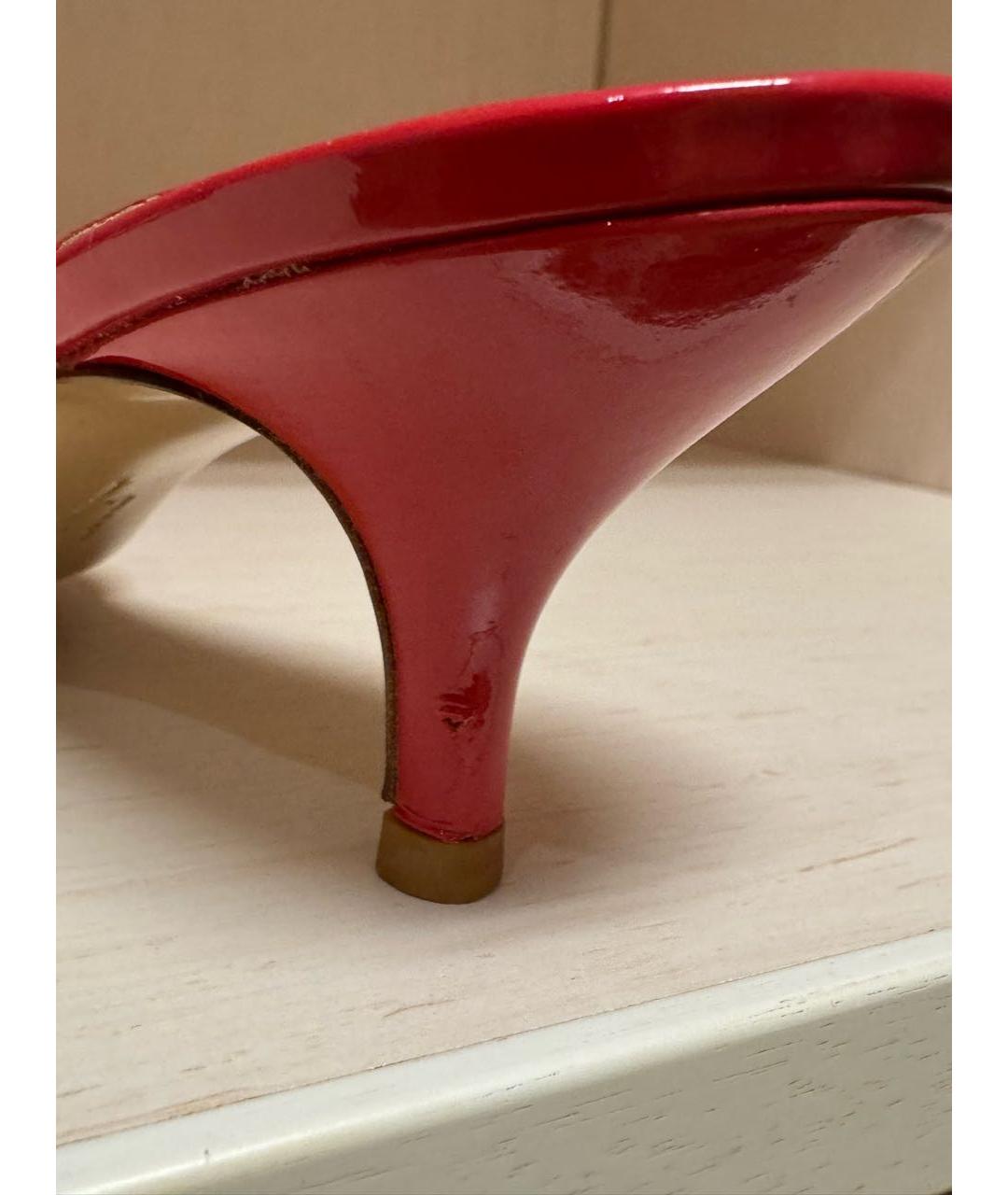 FERRAGAMO Коралловые лоферы из лакированной кожи, фото 5