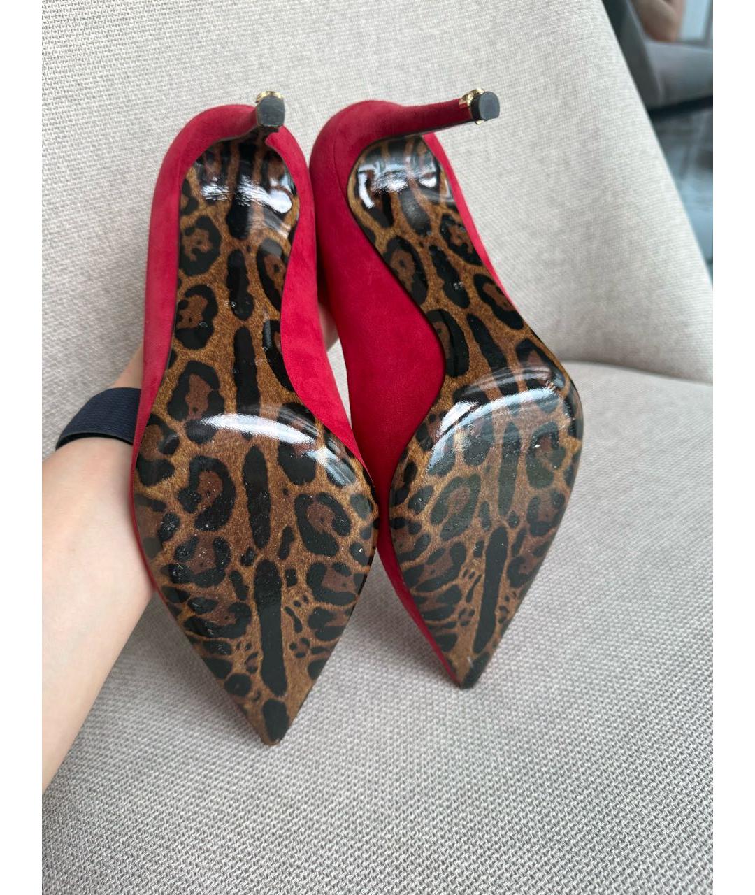 DOLCE&GABBANA Коралловые замшевые туфли, фото 5