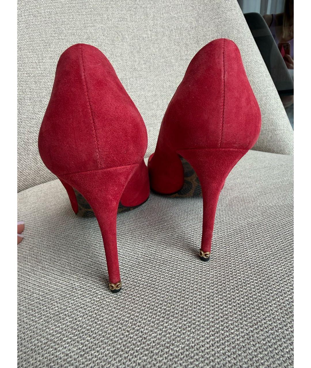 DOLCE&GABBANA Коралловые замшевые туфли, фото 4