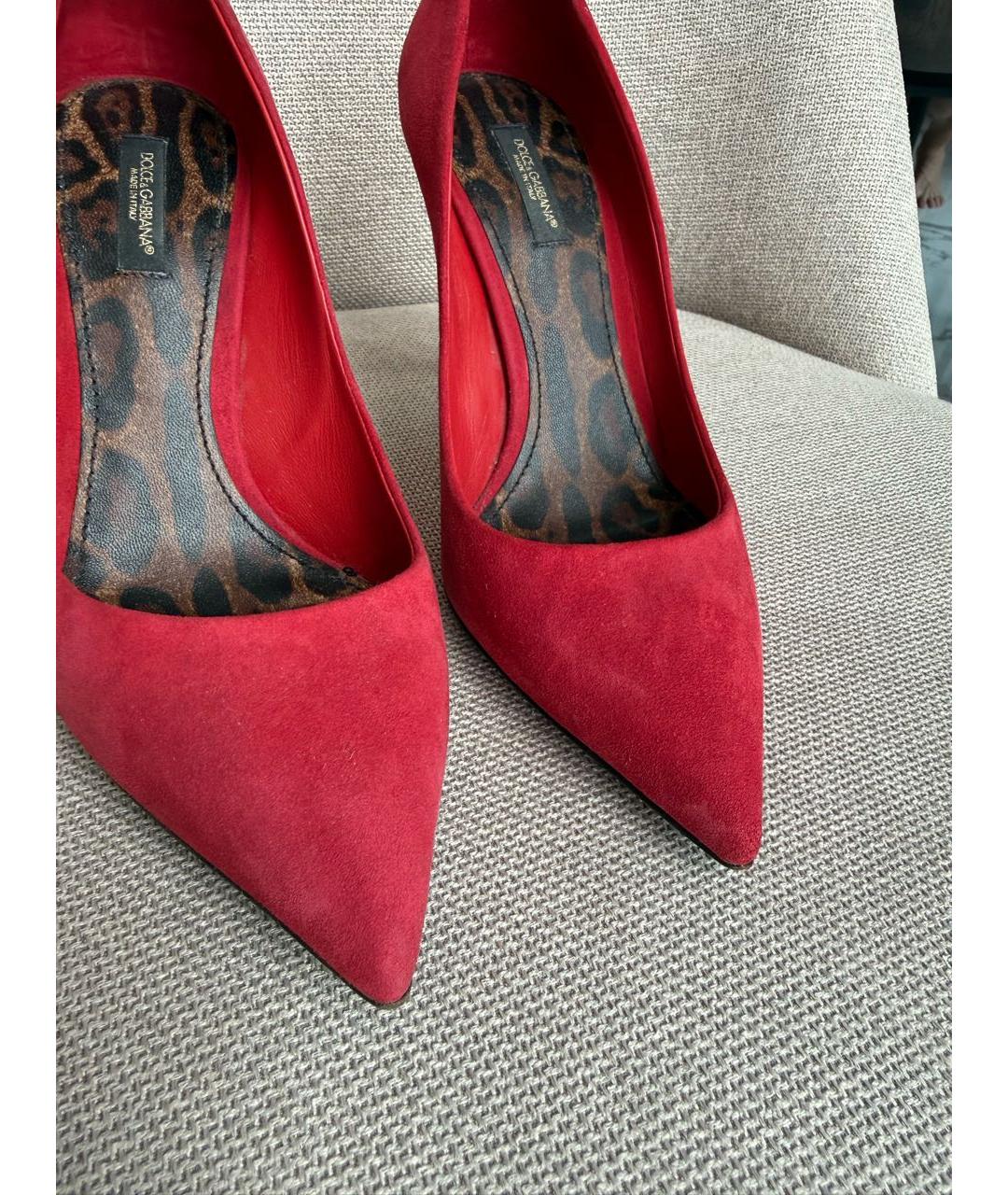 DOLCE&GABBANA Коралловые замшевые туфли, фото 7