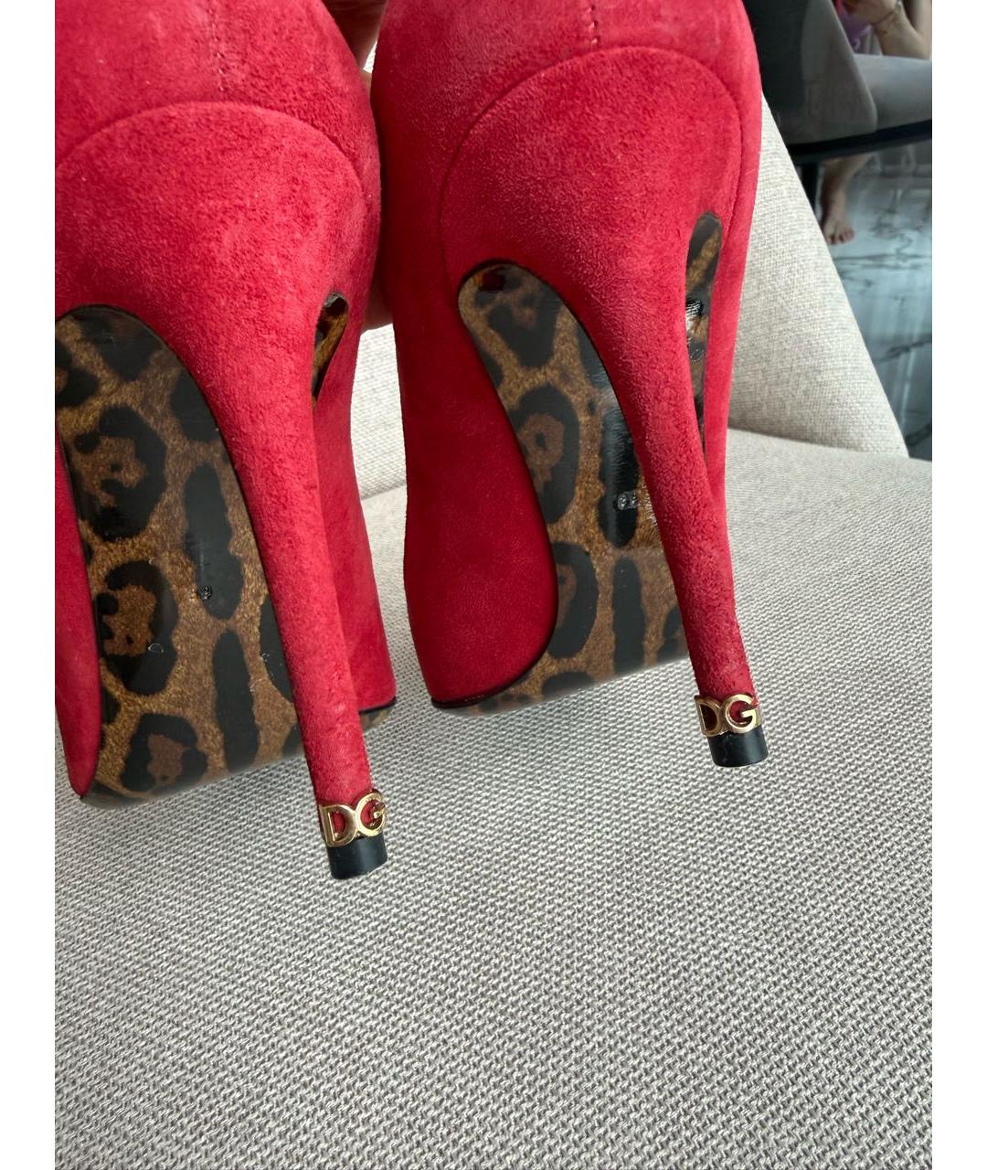 DOLCE&GABBANA Коралловые замшевые туфли, фото 6