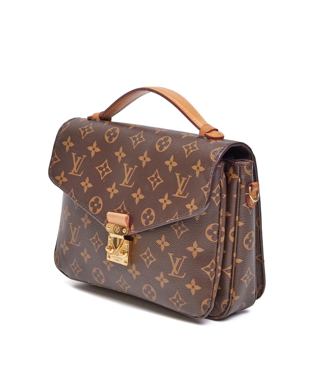 LOUIS VUITTON Коричневая кожаная сумка через плечо, фото 2