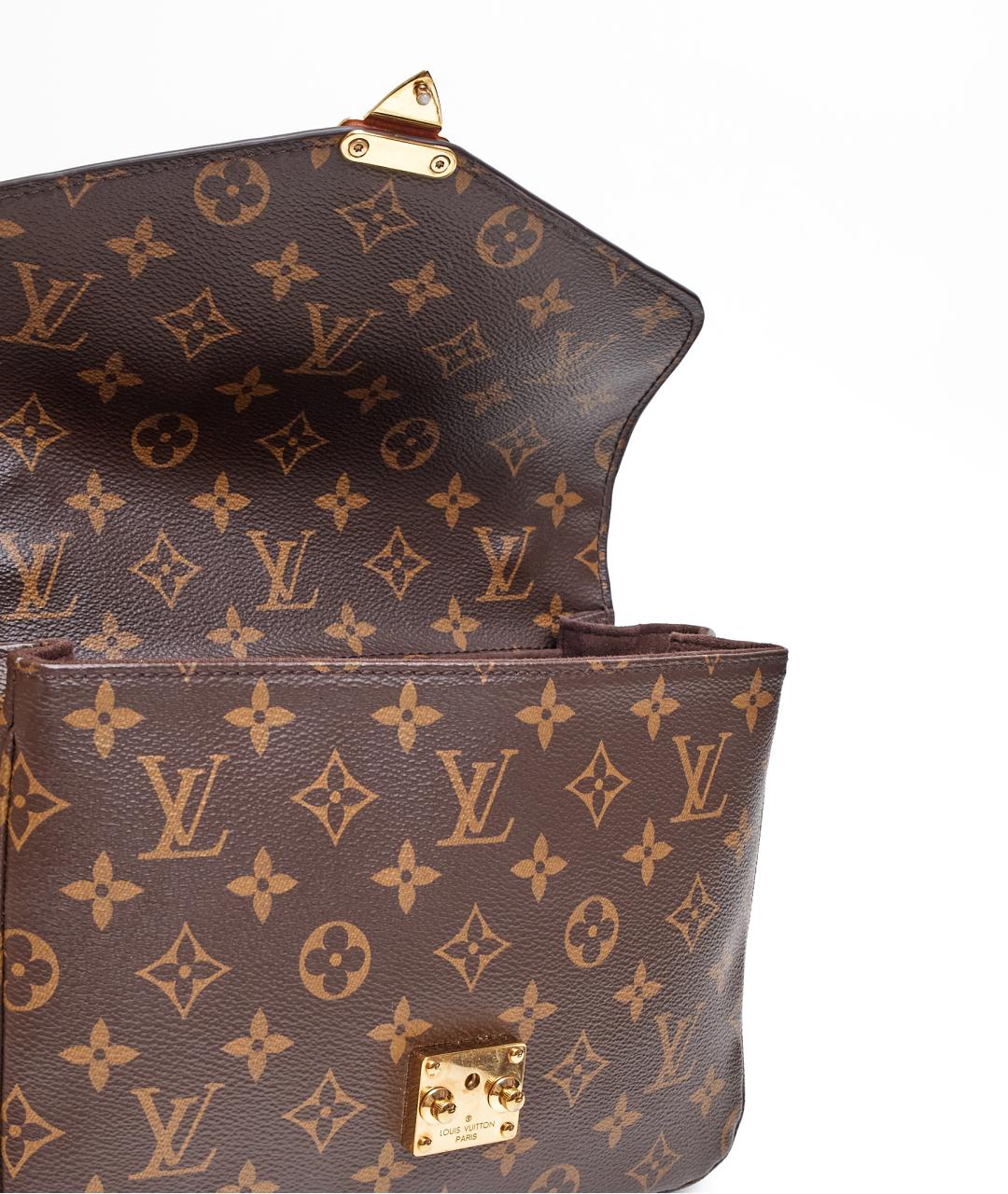 LOUIS VUITTON Коричневая кожаная сумка через плечо, фото 6