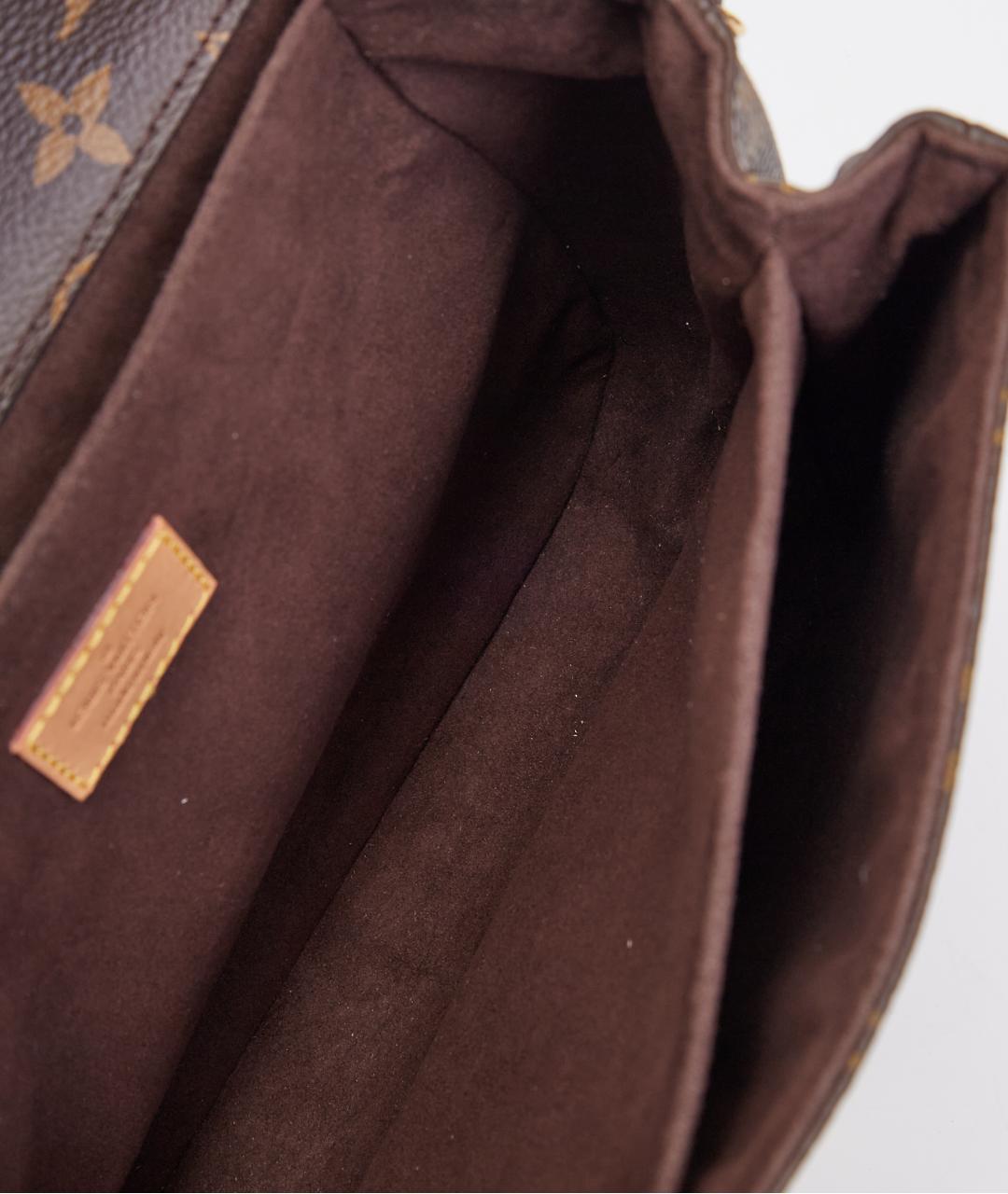 LOUIS VUITTON Коричневая кожаная сумка через плечо, фото 4