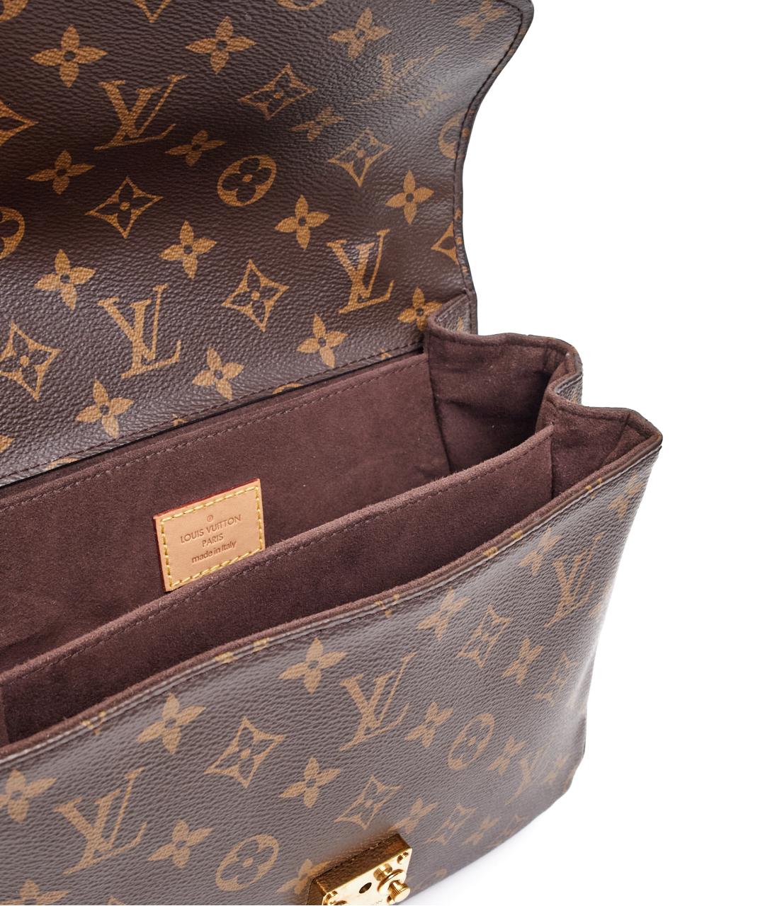 LOUIS VUITTON Коричневая кожаная сумка через плечо, фото 7