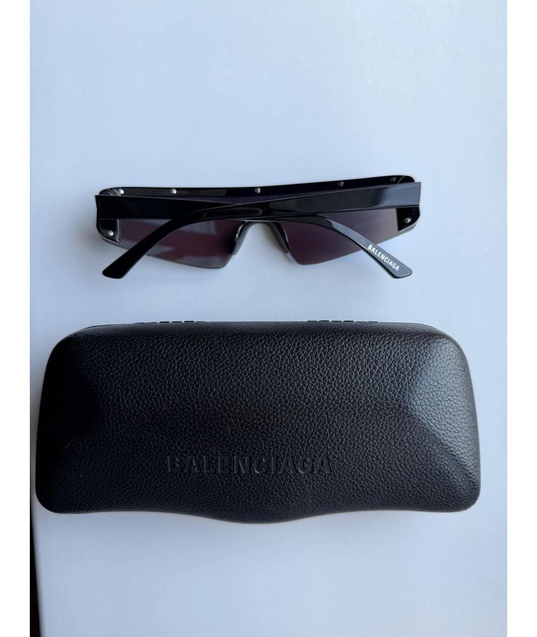 BALENCIAGA Черные пластиковые солнцезащитные очки, фото 4