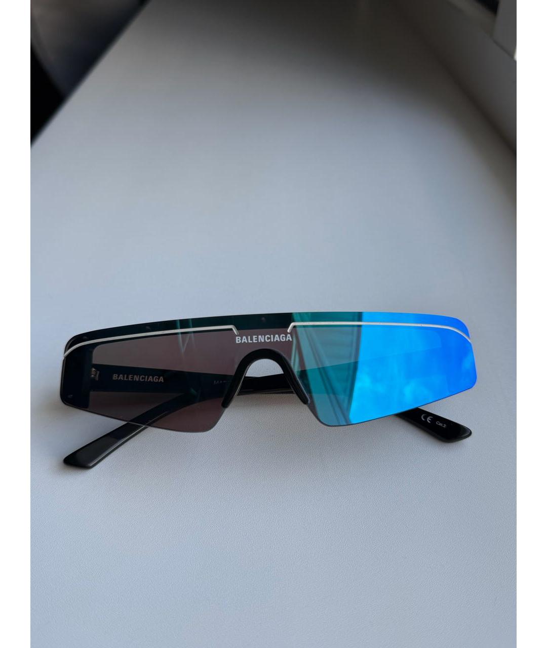 BALENCIAGA Черные пластиковые солнцезащитные очки, фото 6