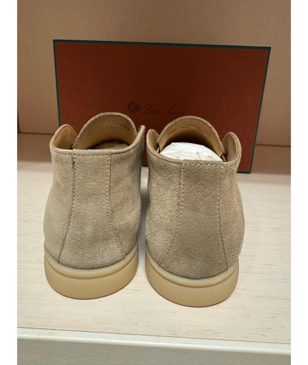 LORO PIANA Бежевые замшевые лоферы, фото 4