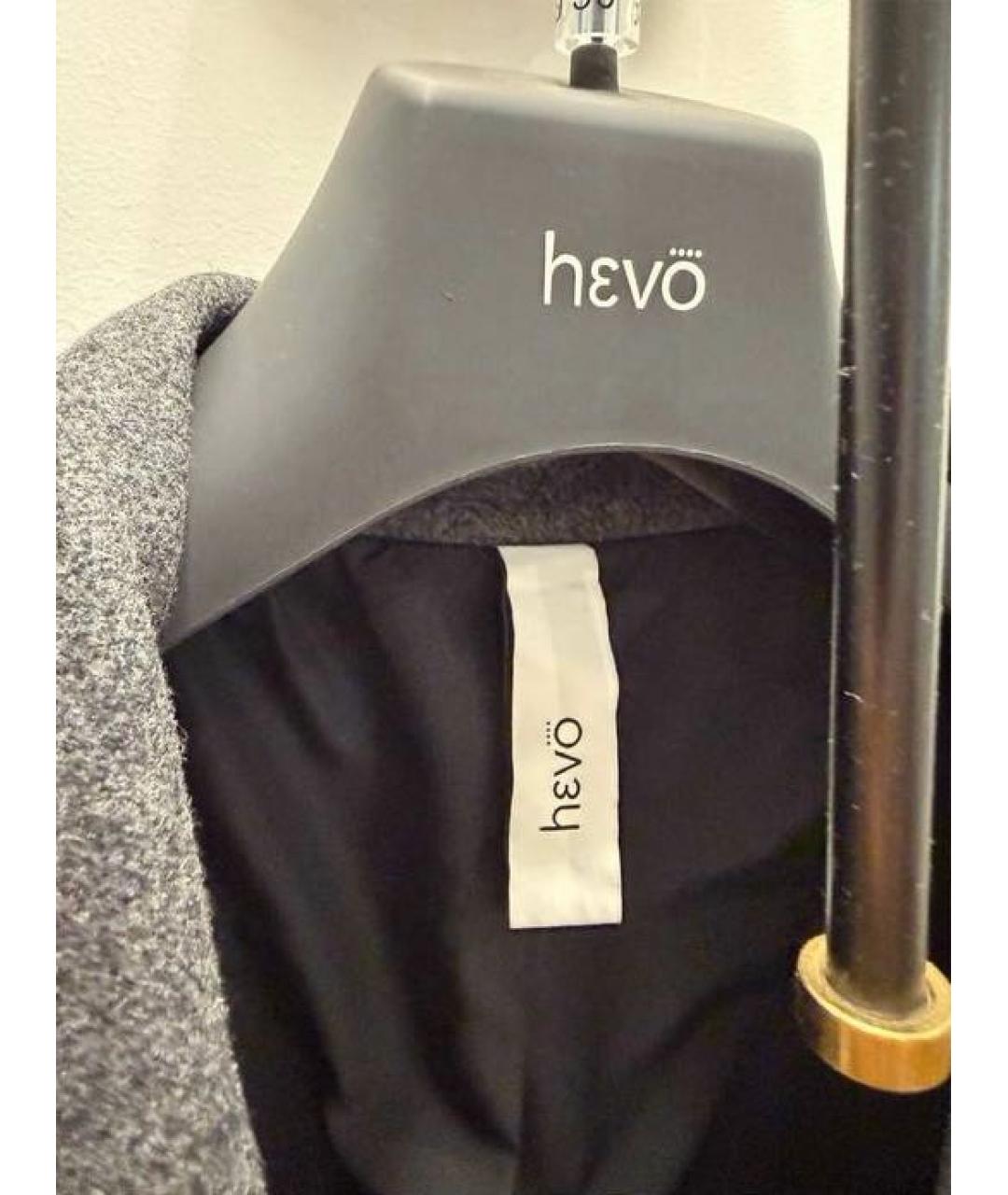 HEVO Антрацитовое шерстяное пальто, фото 3