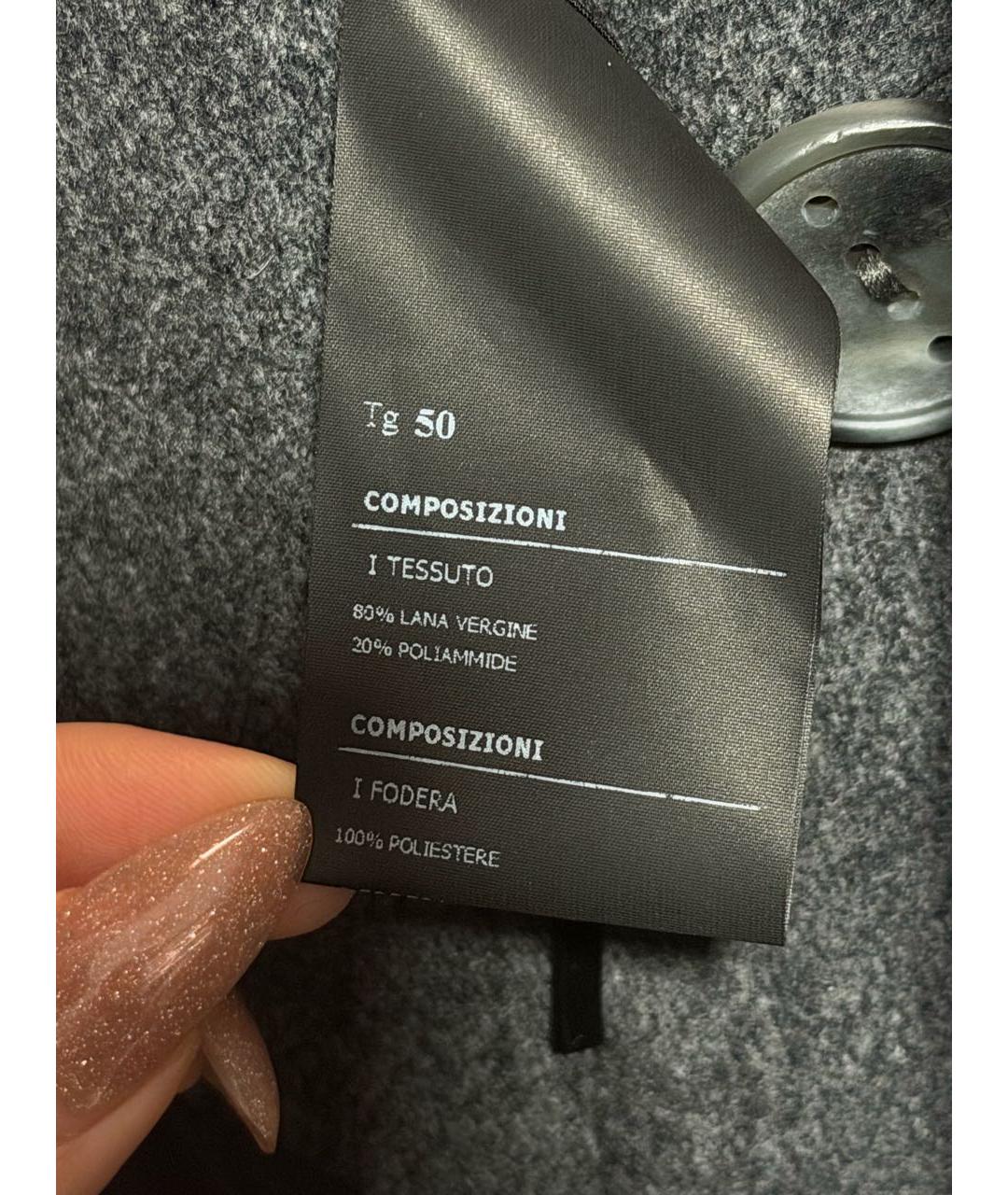 HEVO Антрацитовое шерстяное пальто, фото 5