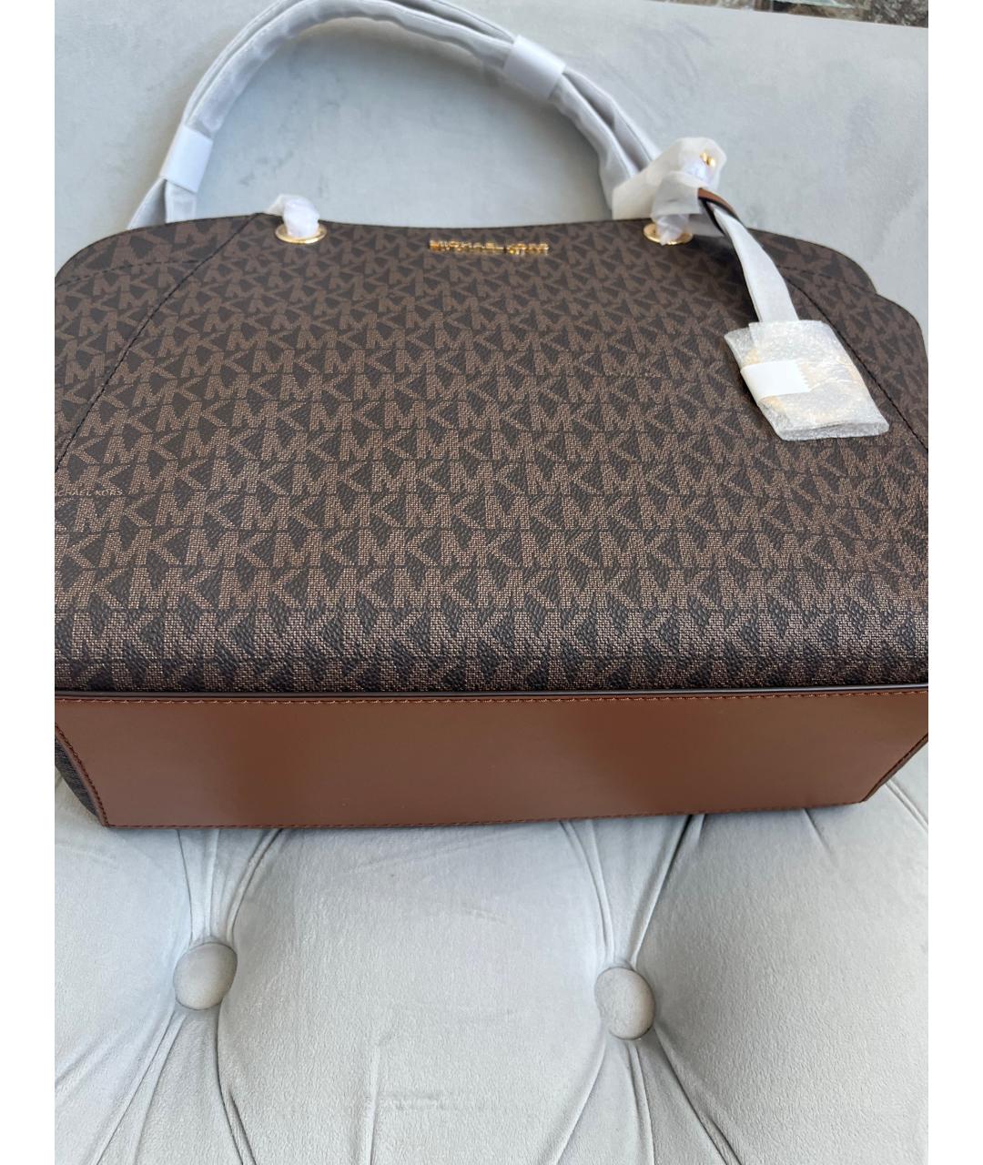 MICHAEL KORS Коричневая кожаная сумка тоут, фото 6
