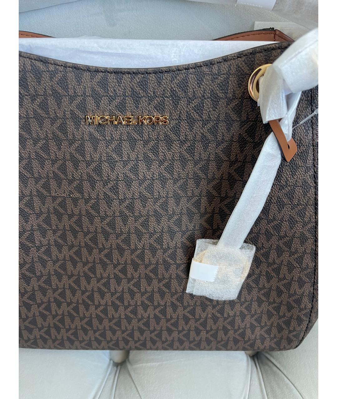 MICHAEL KORS Коричневая кожаная сумка тоут, фото 8