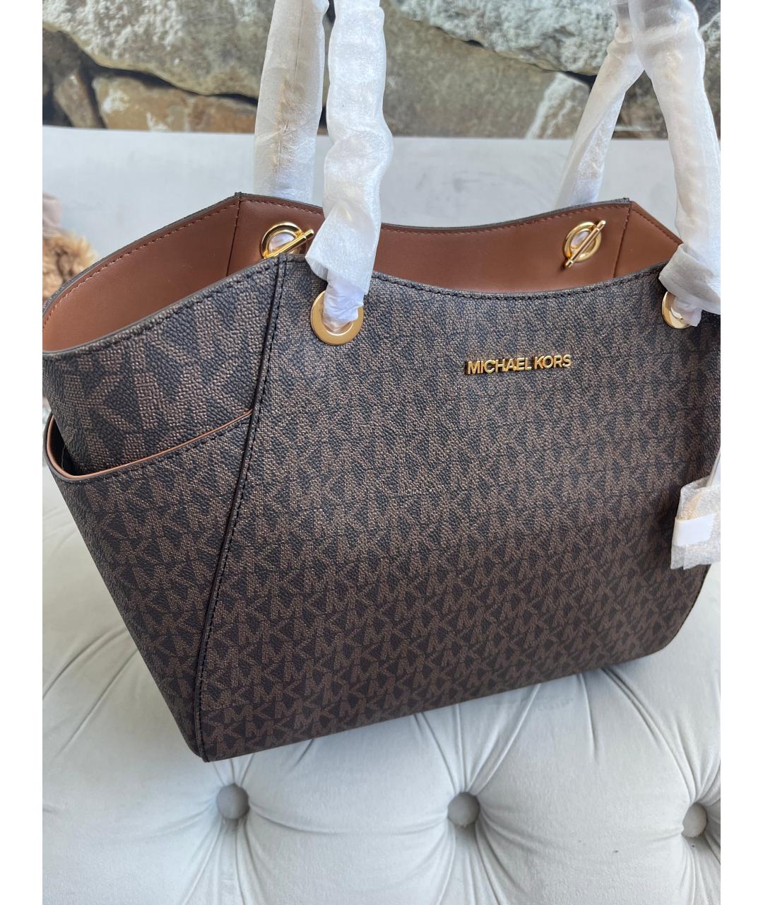 MICHAEL KORS Коричневая кожаная сумка тоут, фото 2