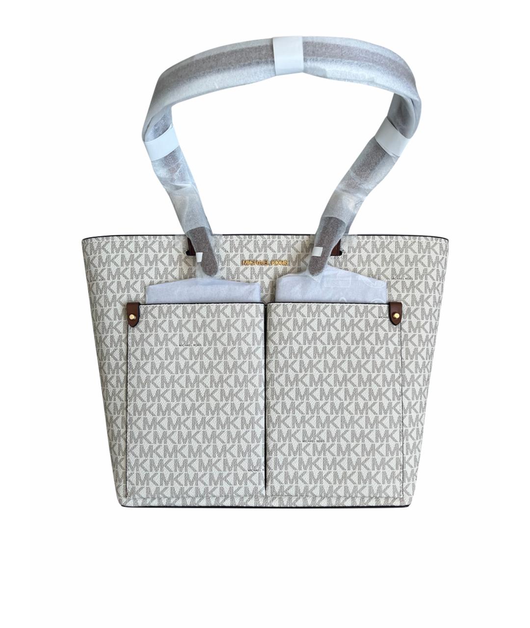 MICHAEL KORS Бежевая кожаная сумка тоут, фото 1