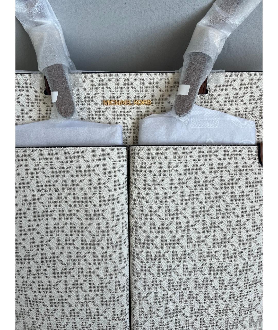 MICHAEL KORS Бежевая кожаная сумка тоут, фото 6