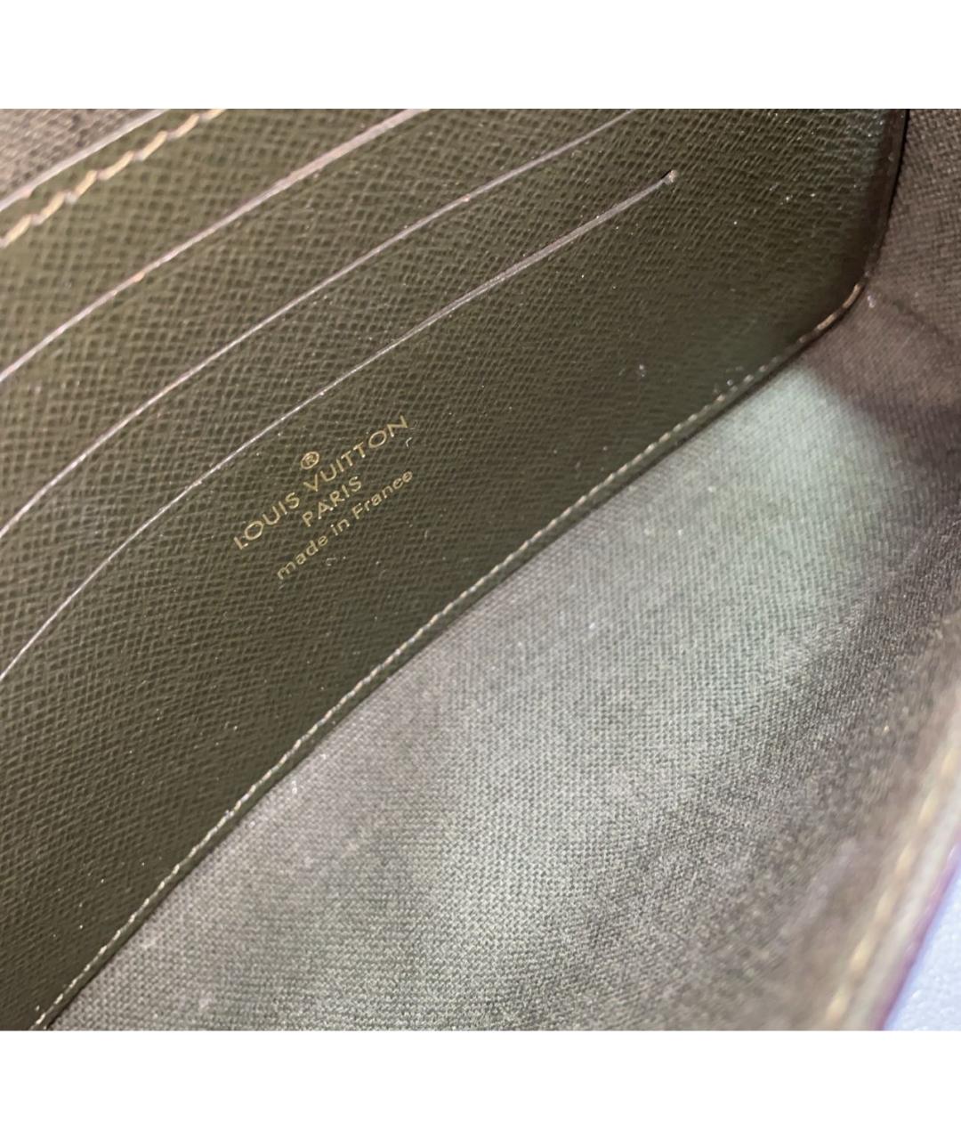 LOUIS VUITTON Коричневая кожаная сумка на плечо, фото 4