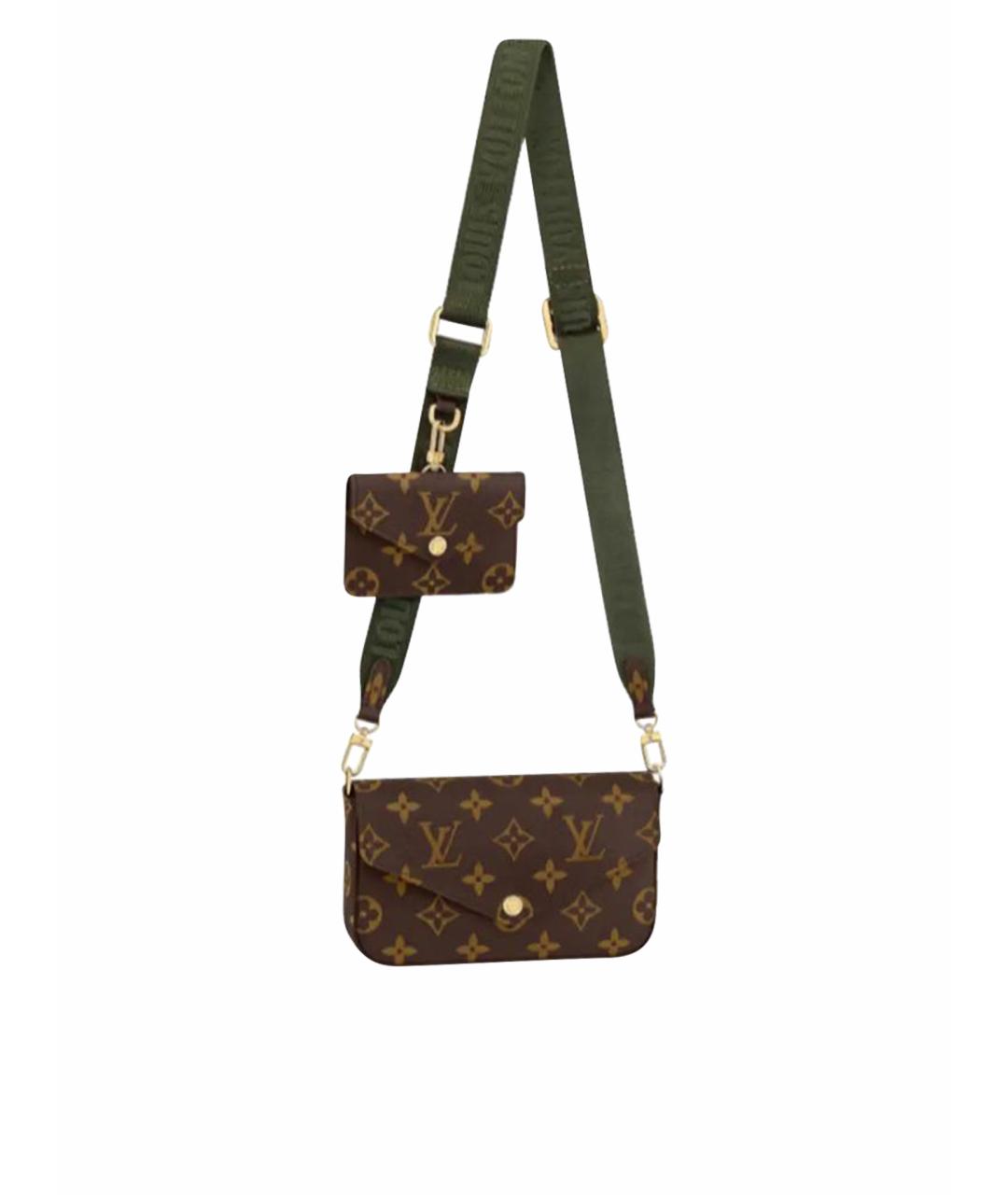 LOUIS VUITTON Коричневая кожаная сумка на плечо, фото 1