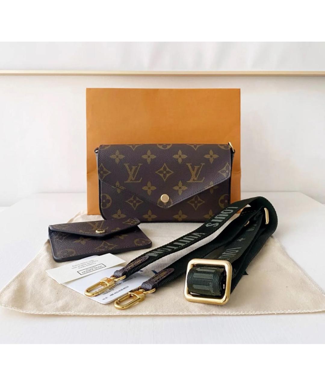 LOUIS VUITTON Коричневая кожаная сумка на плечо, фото 6